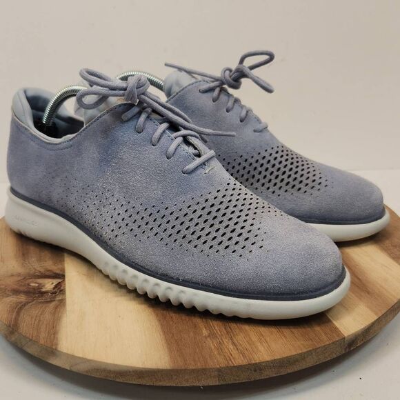 Cole Haan Men's Zerogrand 2 Laser Blue Suede Wingtip Oxford C29219 Size 9 M - Picture 3 of 14